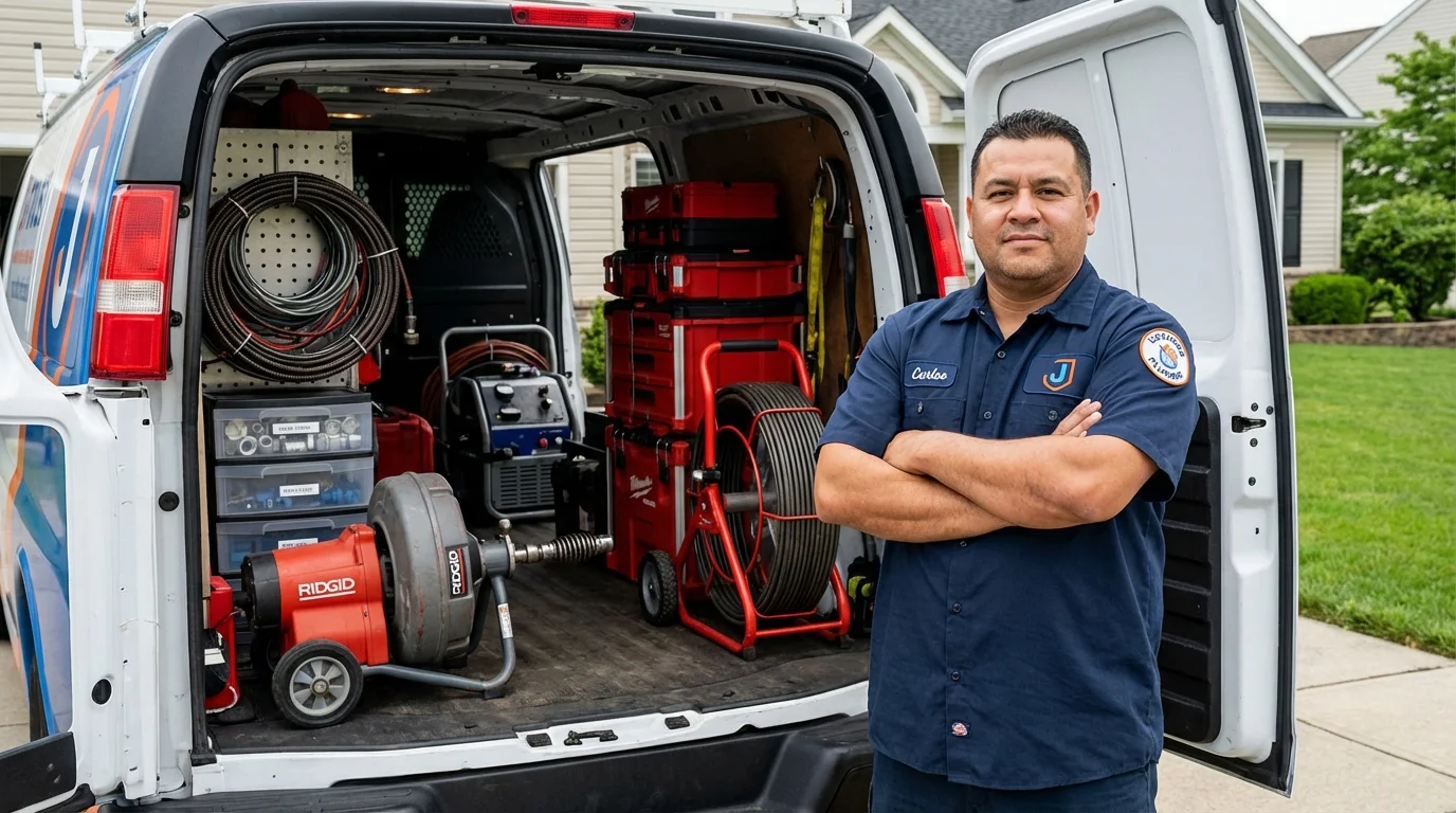 Professional drain cleaning equipment and Johns Plumbing LLC plumber in Erick